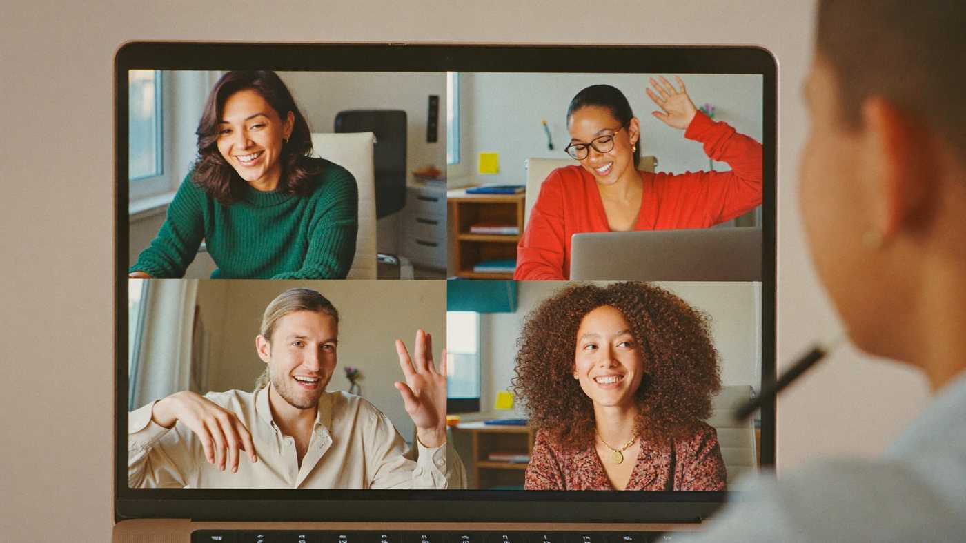 Freelancers on a group video call